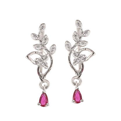 Silver Zircon Stud Earrings for Women