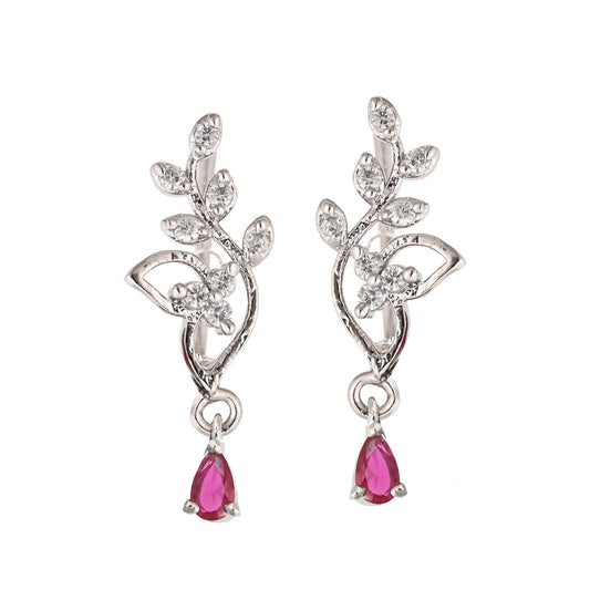 Silver Zircon Stud Earrings for Women