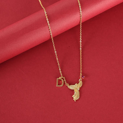 Custom Initial Necklace: Personalized Gold Plated Brass Jewelry