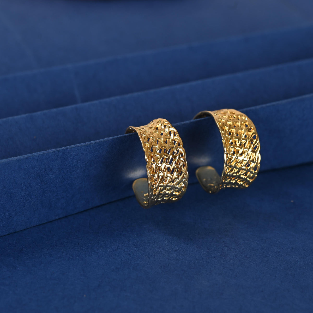 Gold Plated Silver Hoop Earrings: Brass Statement Jewelry