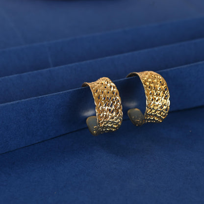 Gold Plated Silver Hoop Earrings: Brass Statement Jewelry