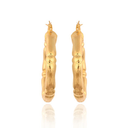 Gold Plated Brass Roung Hoop Earrings Statement Jewelry for women