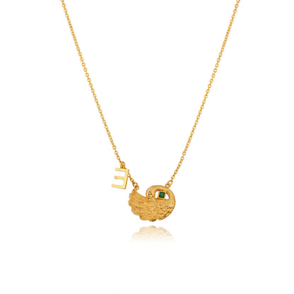 Custom Initial Necklace: Personalized Gold Plated Brass Jewelry