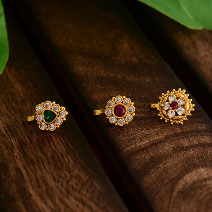 Gold Nose Pin Set for women Pack of 3