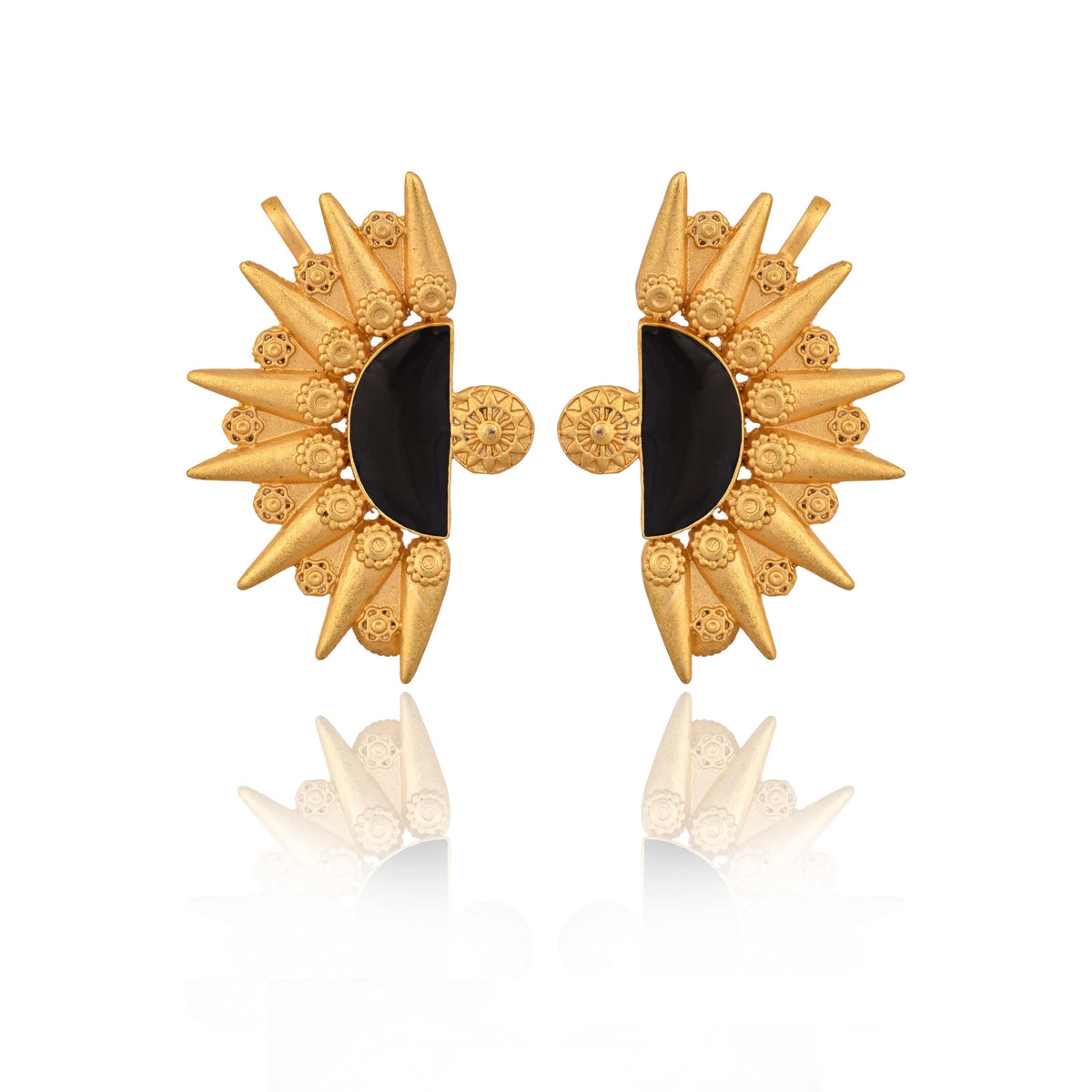 Handcrafted Enamelled Gold-Plated Ear cuffs for Women and Girls