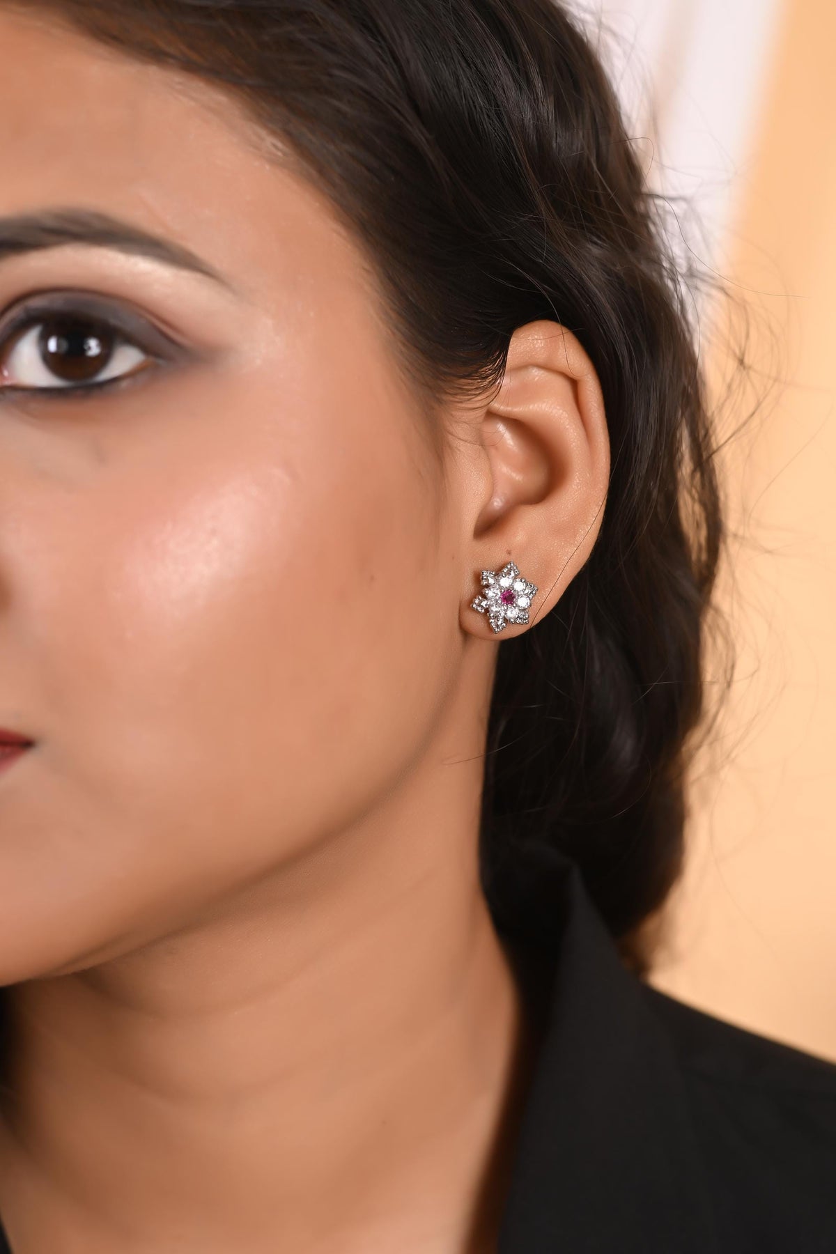 Zircon Stud Earrings: Hypoallergenic Silver, Gold Plated