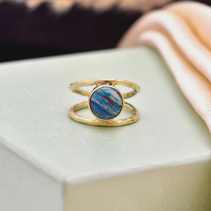 Handmade Abalone Shell Statement Ring | Boho Ocean Jewelry