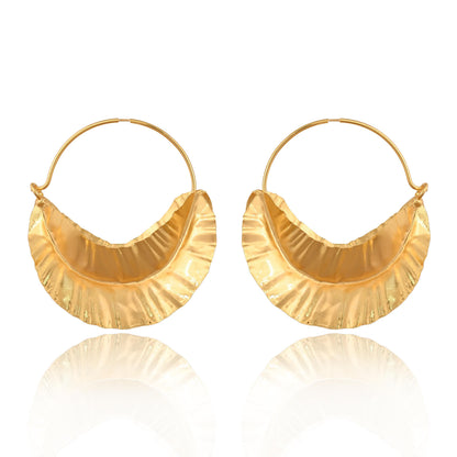 Gold Plated Brass Hoop Earrings Statement Jewelry for women and Girls