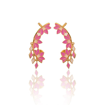Handmade Enamelled Gold Plated Ear cuffs for Women and Girls