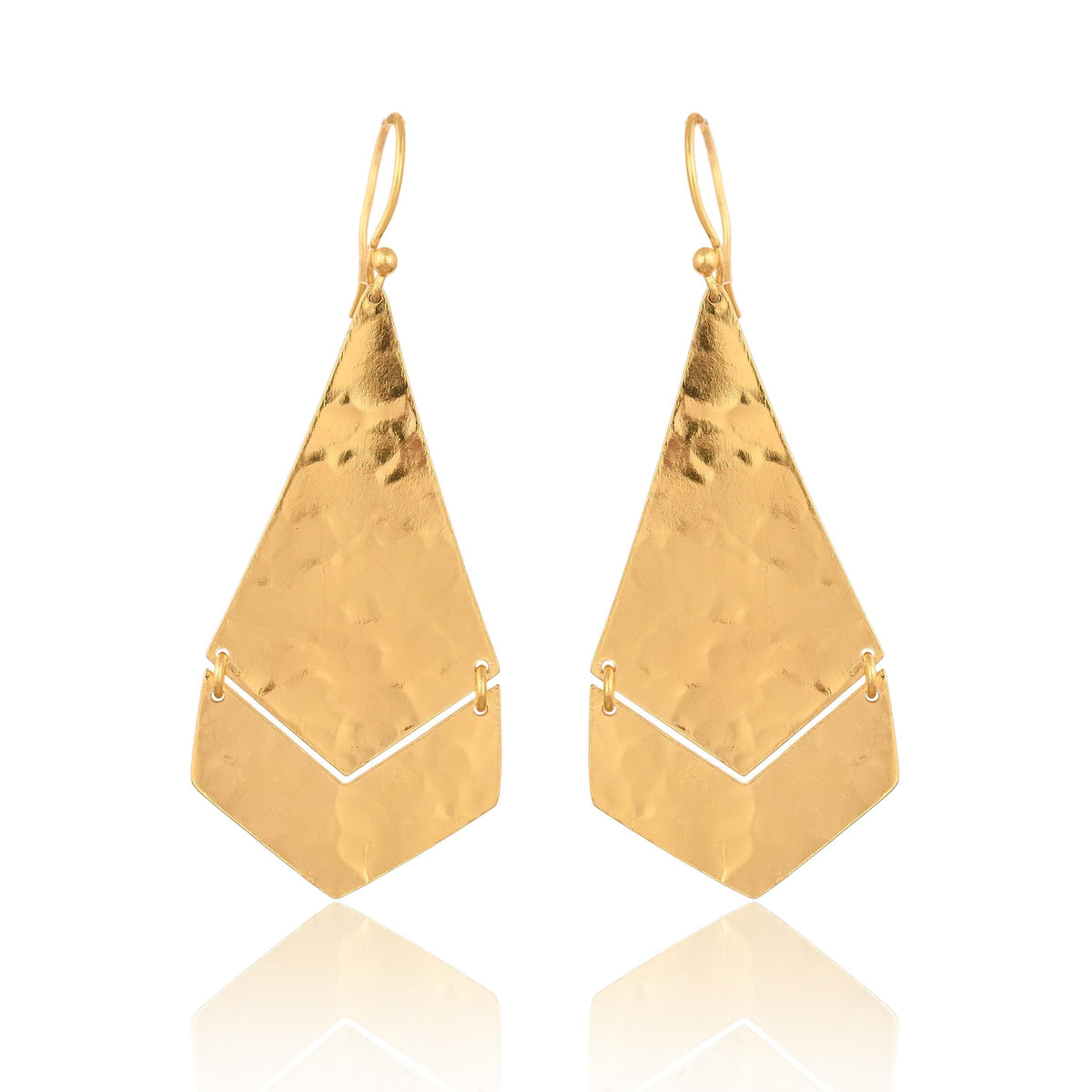 Handmade Gold Dangle Earrings for Women and Girls, Drop Earrings Pack of 1