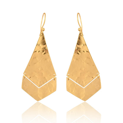 Handmade Gold Dangle Earrings for Women and Girls, Drop Earrings Pack of 1