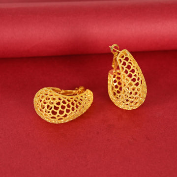Gold Plated Hoop Earrings: Brass Statement Jewelry