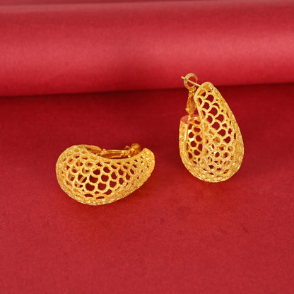 Gold Plated Hoop Earrings: Brass Statement Jewelry