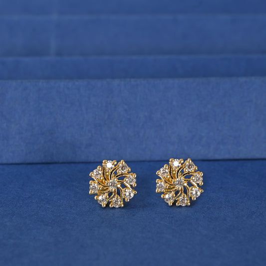 Gold Stud Earrings for women and Girls, Zircon Studded