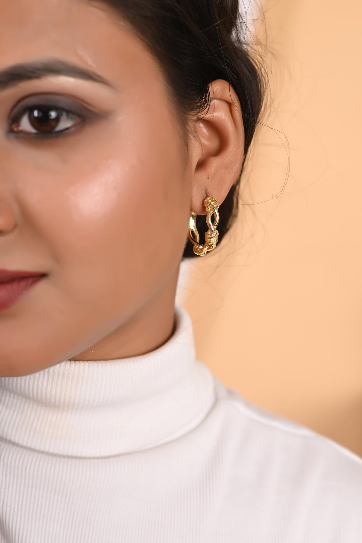 Gold Plated Brass Hoop Earrings: Statement Jewelry