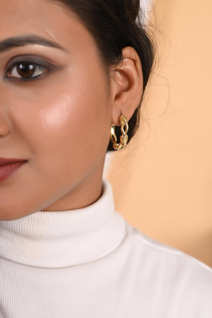 Gold Plated Brass Hoop Earrings: Statement Jewelry