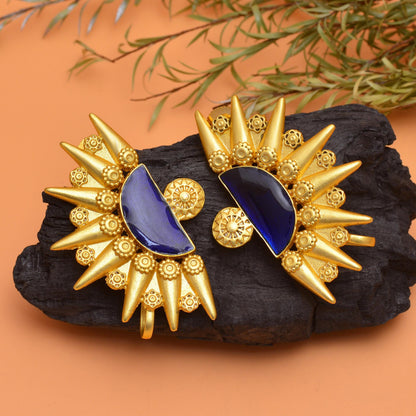 Handcrafted Enamelled Gold-Plated Ear cuffs for Women and Girls