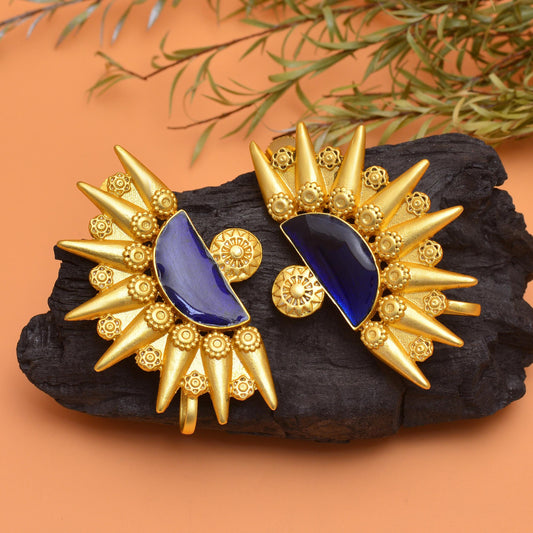 Handcrafted Enamelled Gold-Plated Ear cuffs for Women and Girls