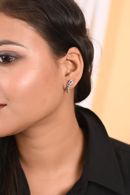Zircon Stud Earrings: Hypoallergenic Silver, Gold Plated