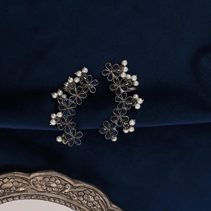 Handmade cuff Earrings for Women, Silver Plated Ear Cuffs for Girls