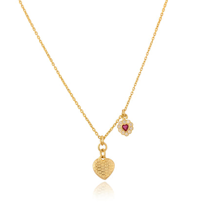 Custom Initial Gold Necklace for Women, Heart Shaped Necklace