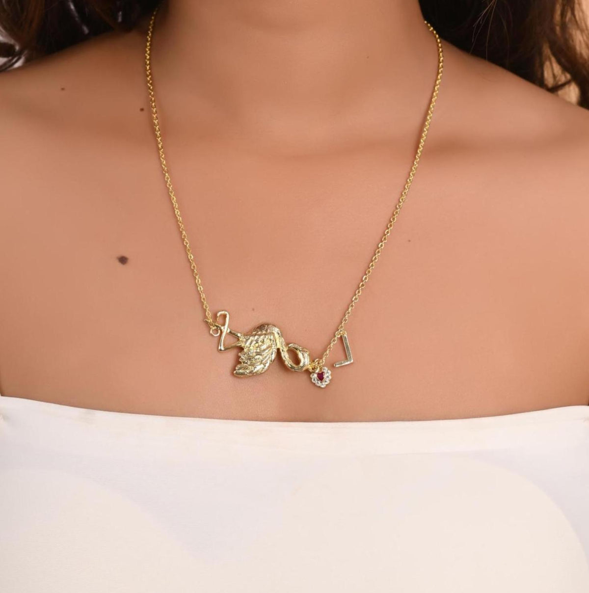 Custom Initial Necklace: Gold Bubble Letter Necklace