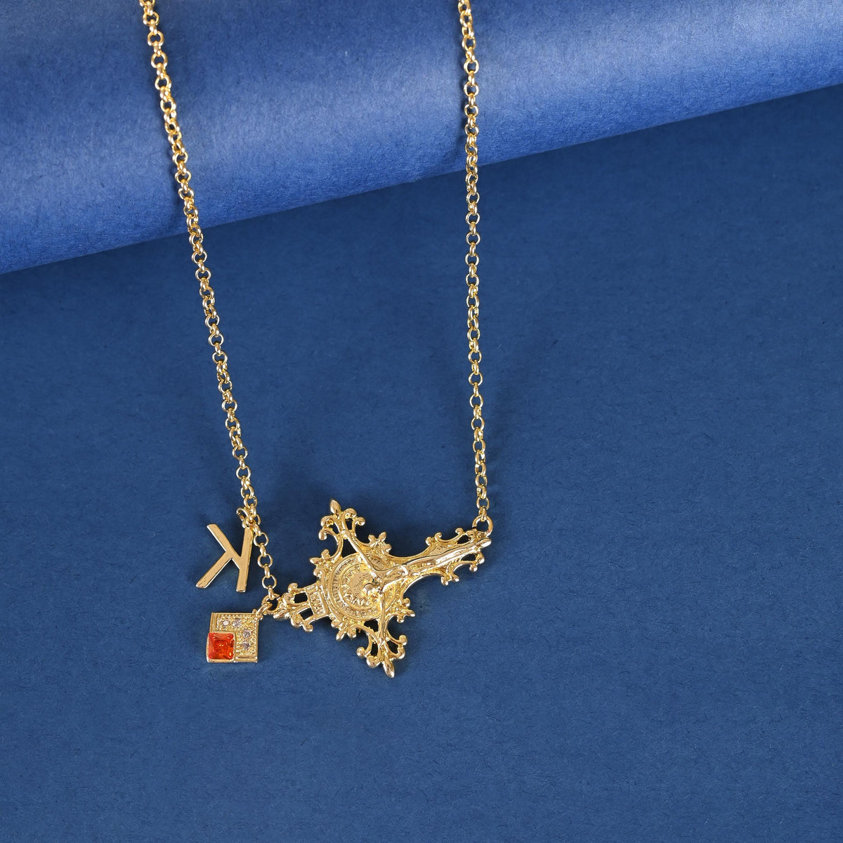 Custom Initial Necklace: Personalized Gold Plated Brass Jewelry
