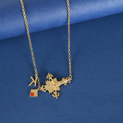Custom Initial Necklace: Personalized Gold Plated Brass Jewelry