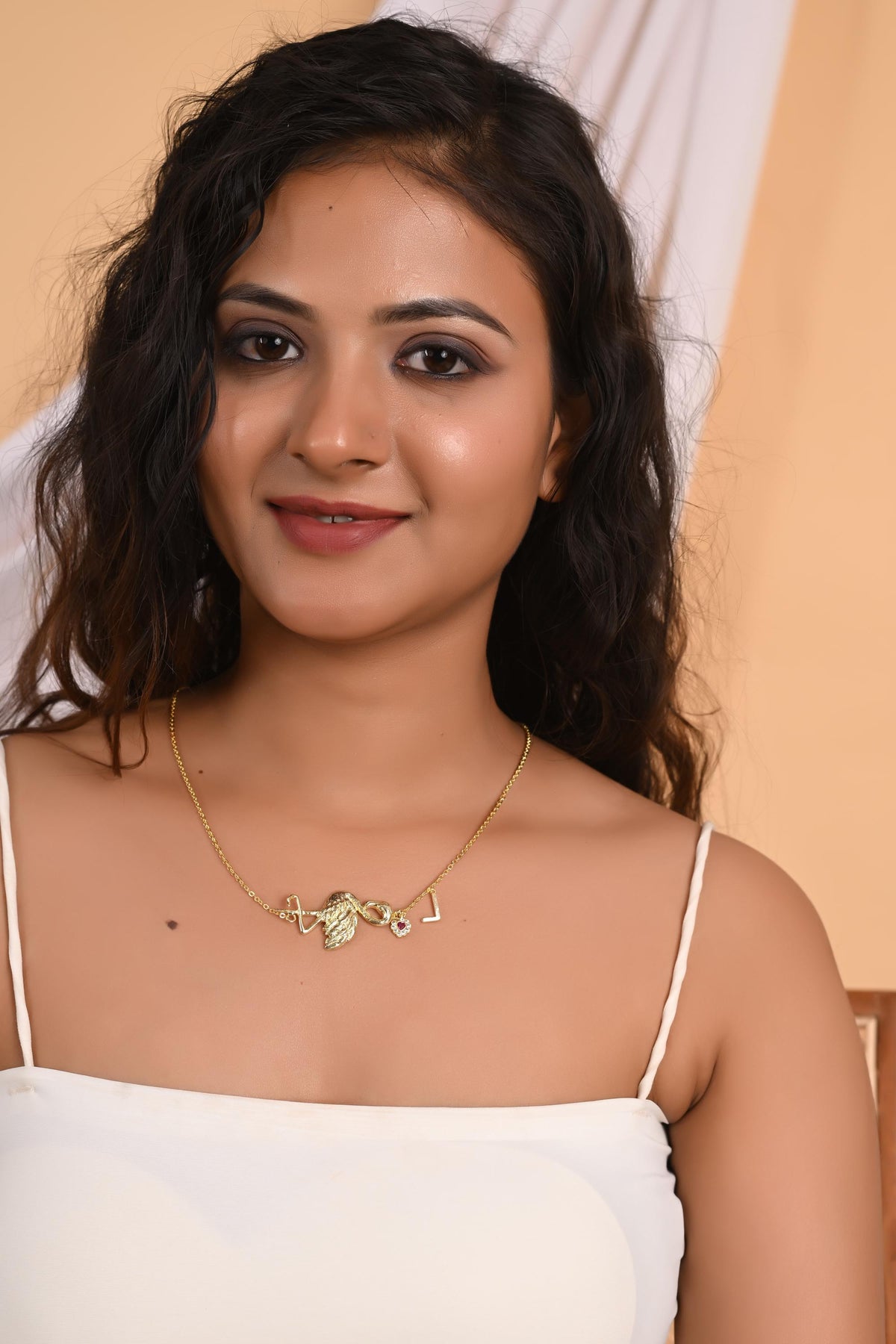 Custom Initial Necklace: Gold Bubble Letter Necklace