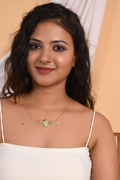 Custom Initial Necklace: Gold Bubble Letter Necklace