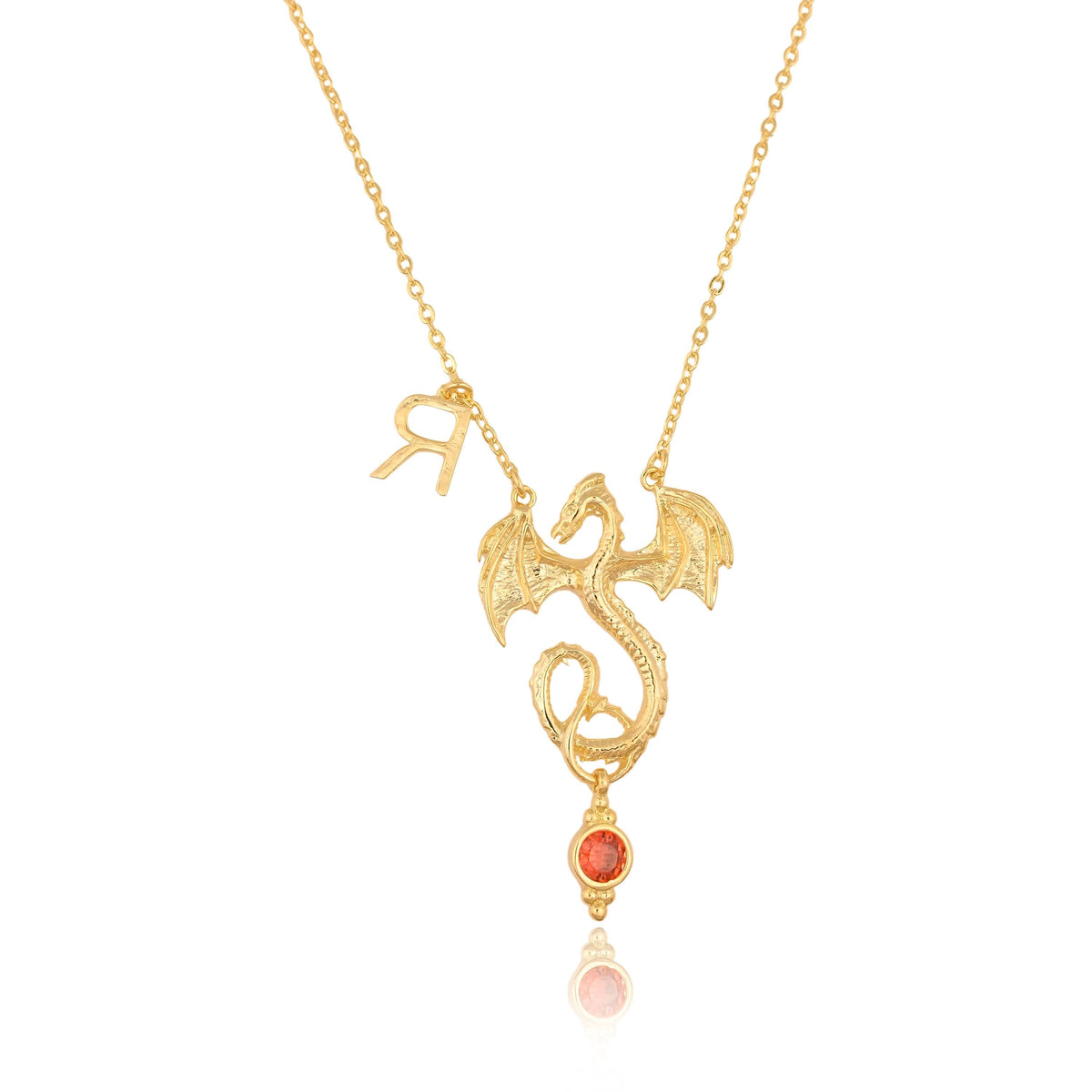Custom Birthstone Initial Necklace: Personalized Gold Plated Brass Jewelry