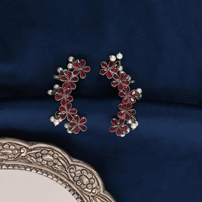 Handmade cuff Earrings for Women, Silver Plated Ear Cuffs for Girls