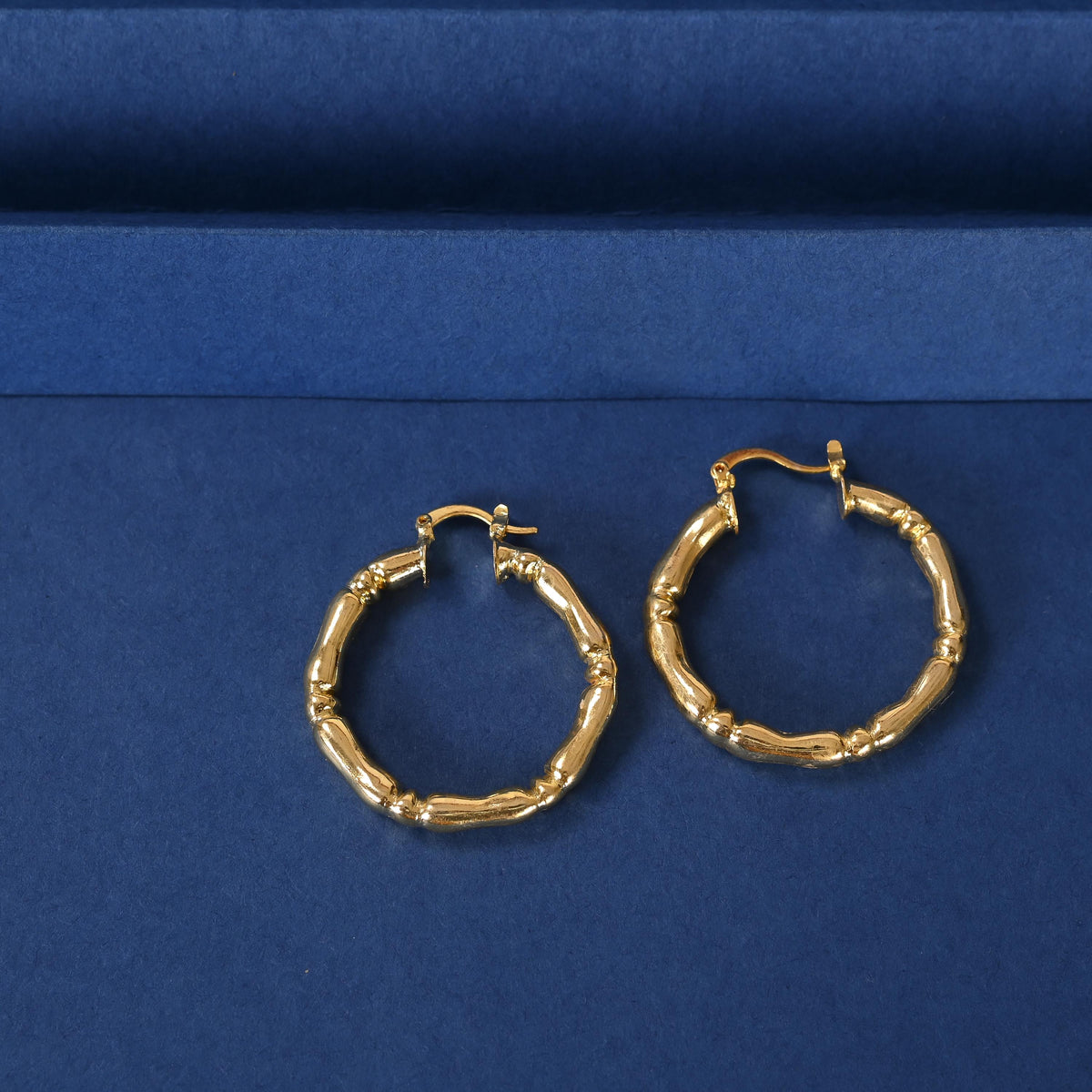 Gold Plated Brass Roung Hoop Earrings Statement Jewelry for women