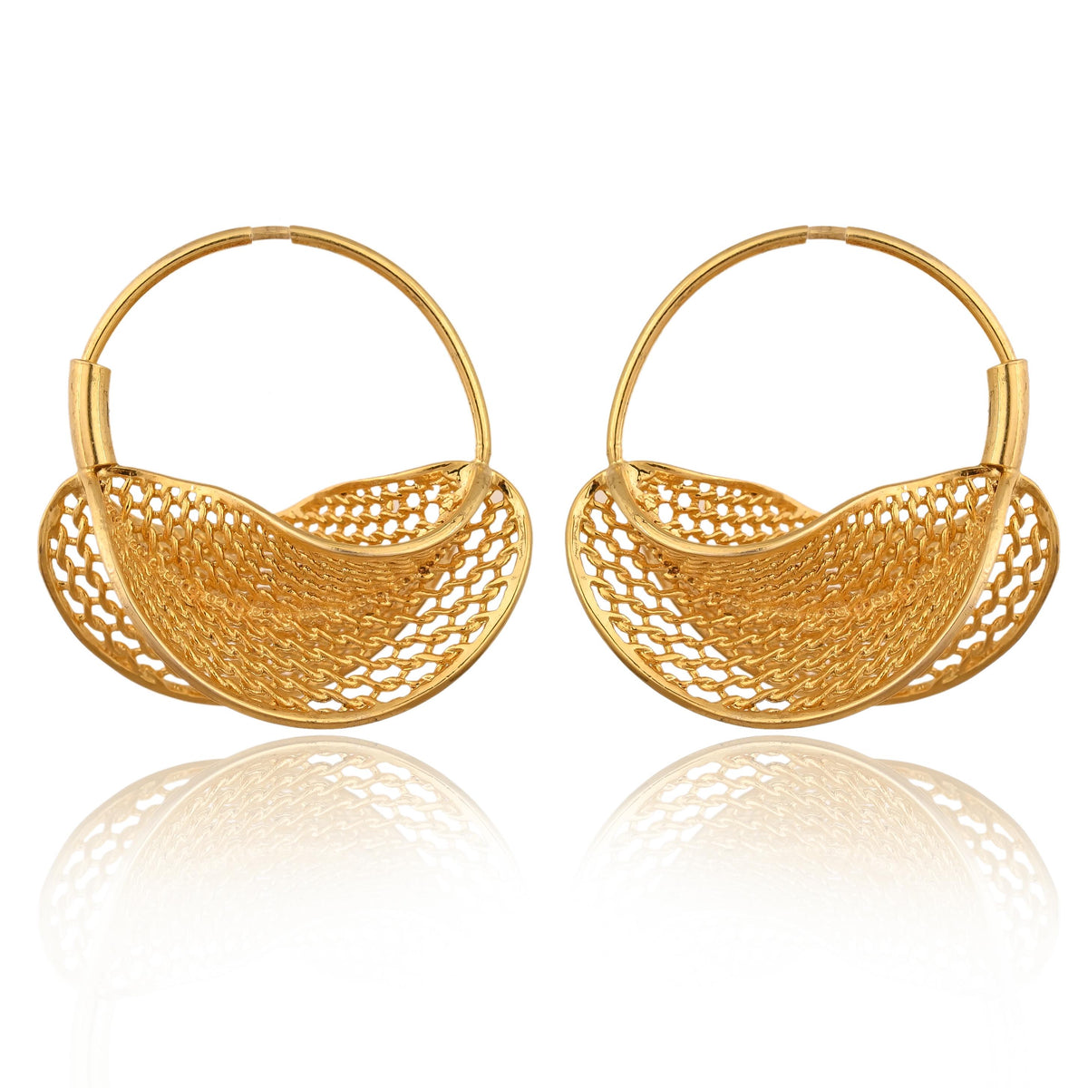 Gold Plated Brass Hoop Earrings Statement Jewelry for women