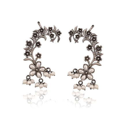 Handmade cuff Earrings for Women, Silver Plated Ear Cuffs for Girls