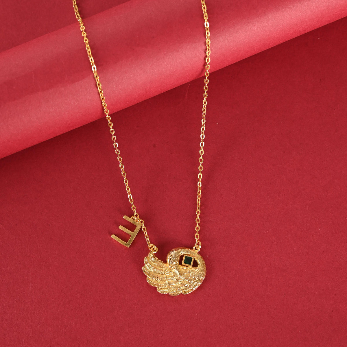 Custom Initial Necklace: Personalized Gold Plated Brass Jewelry