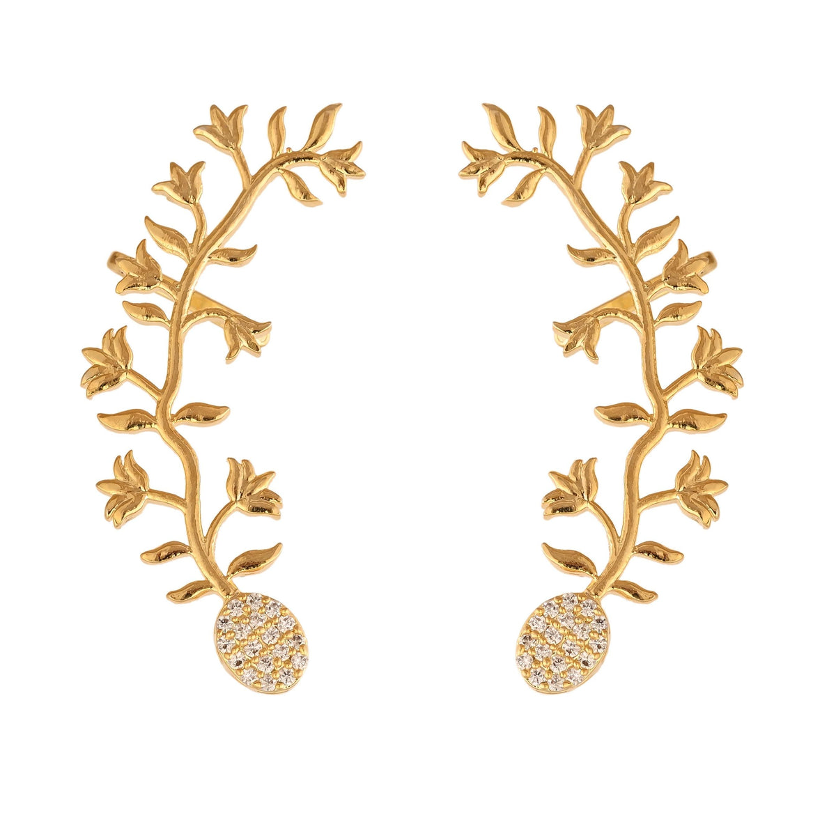 Gold and Silver Zircon Ear cuffs for Women and Girls, Pack of 1