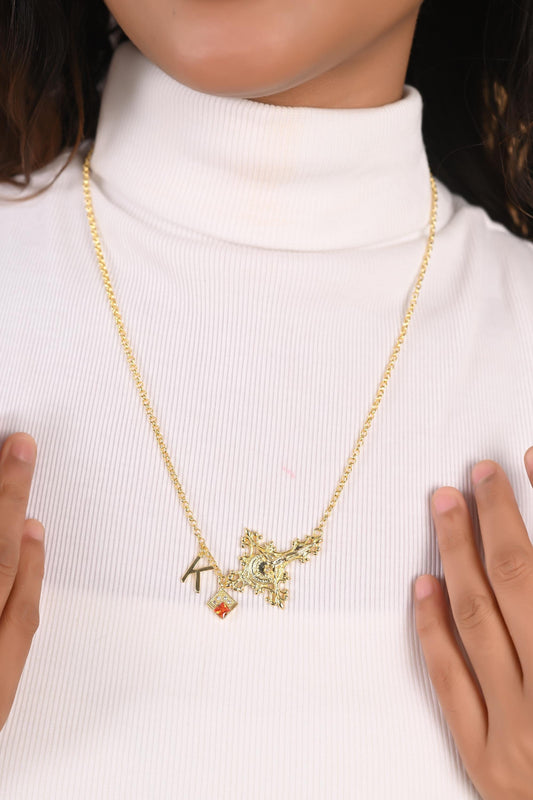 Custom Initial Necklace: Personalized Gold Plated Brass Jewelry