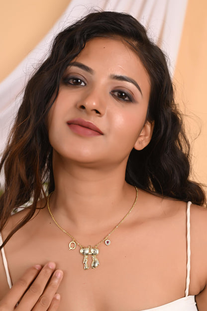 Custom Initial Necklace: Gold Bubble Letter Necklace