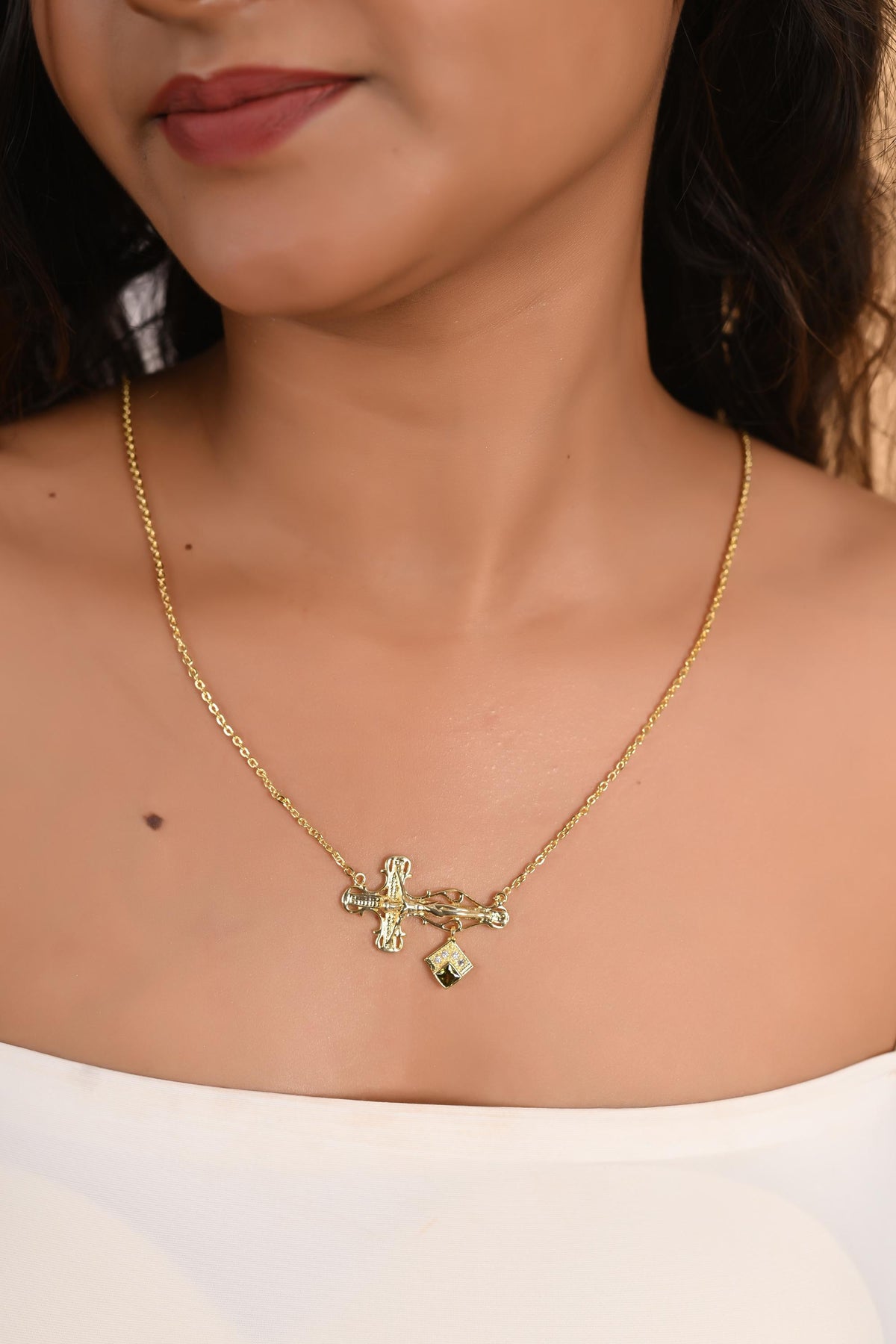 Handmade Gold Plated / Sterling Silver Cross Necklace for women