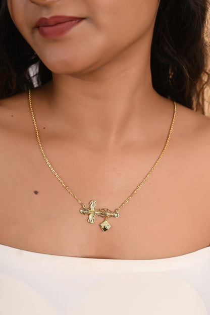 Handmade Gold Plated / Sterling Silver Cross Necklace for women