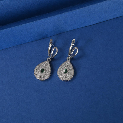 Gold, Silver Drop Earrings for Women, Zircon Studded Jewellery