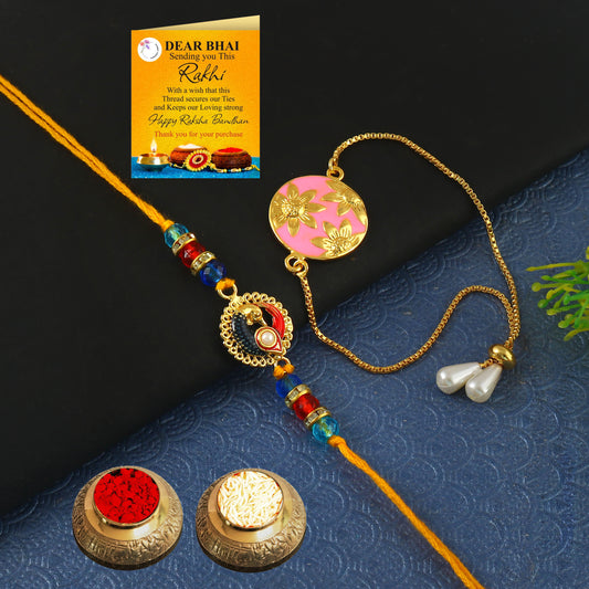 Tanusha Jewels Bhaiya Bhabhi Rakhi Set