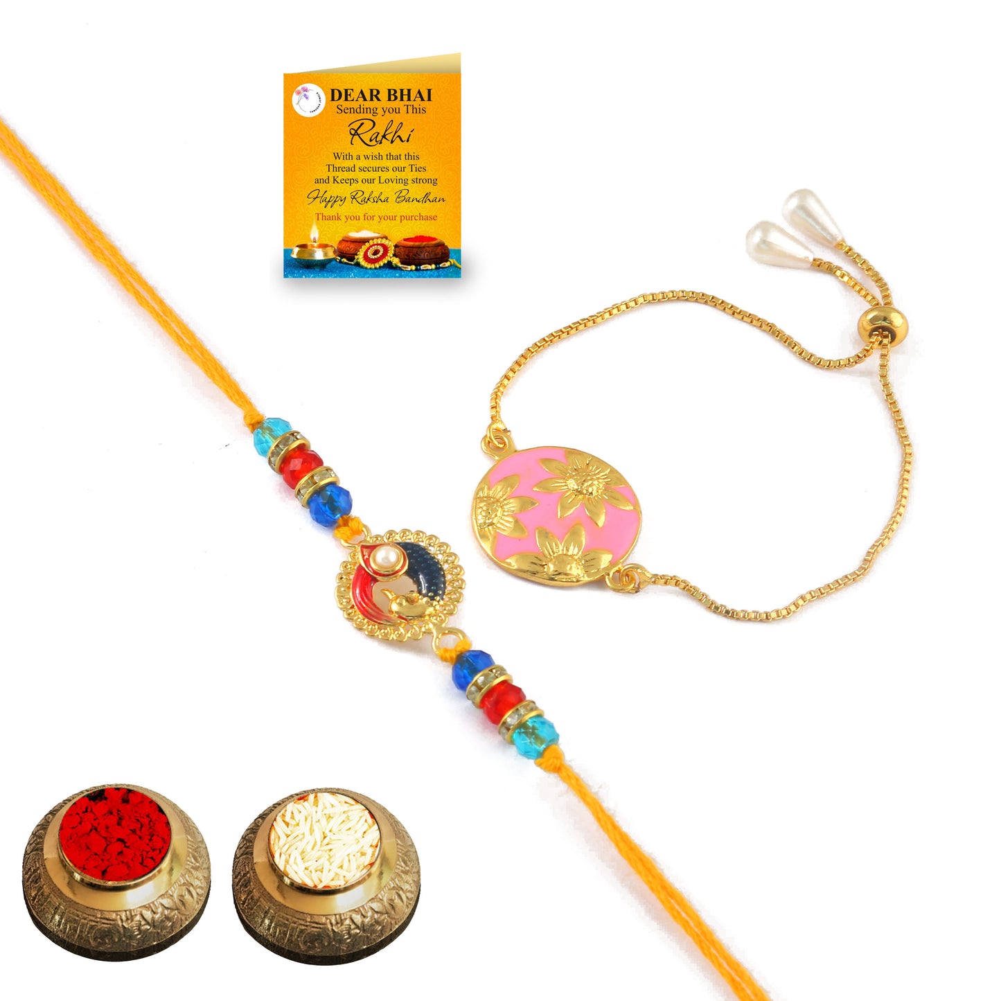 Tanusha Jewels Bhaiya Bhabhi Rakhi Set