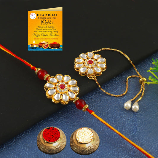 Tanusha Jewels Bhaiya Bhabhi Rakhi Set for Raksha Bandhan