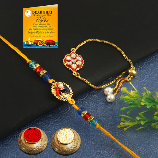 Tanusha Jewels Bhaiya Bhabhi Rakhi Gift Set