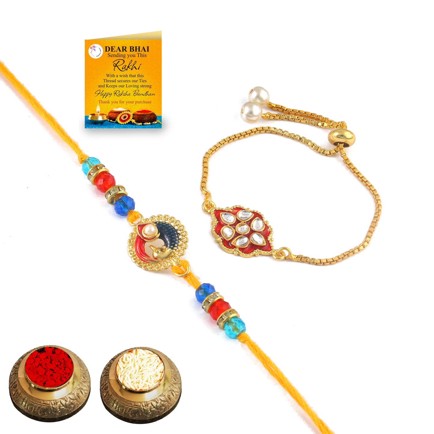 Tanusha Jewels Bhaiya Bhabhi Rakhi Gift Set