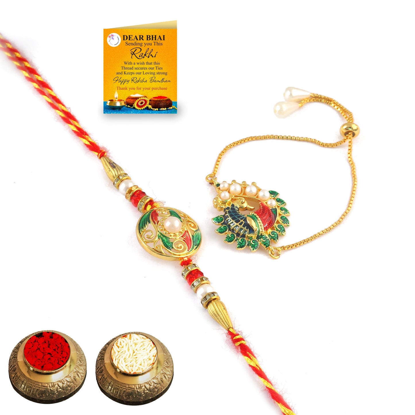 Tanusha Jewels Bhaiya Bhabhi Rakhi Gift Set for Raksha Bandhan