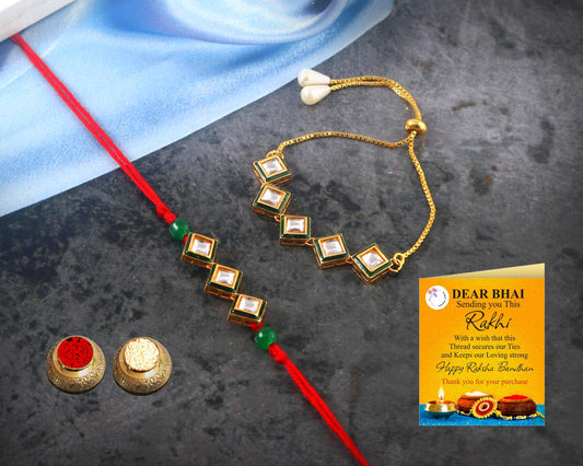 Tanusha Jewels Bhaiya Bhabhi Rakhi Set