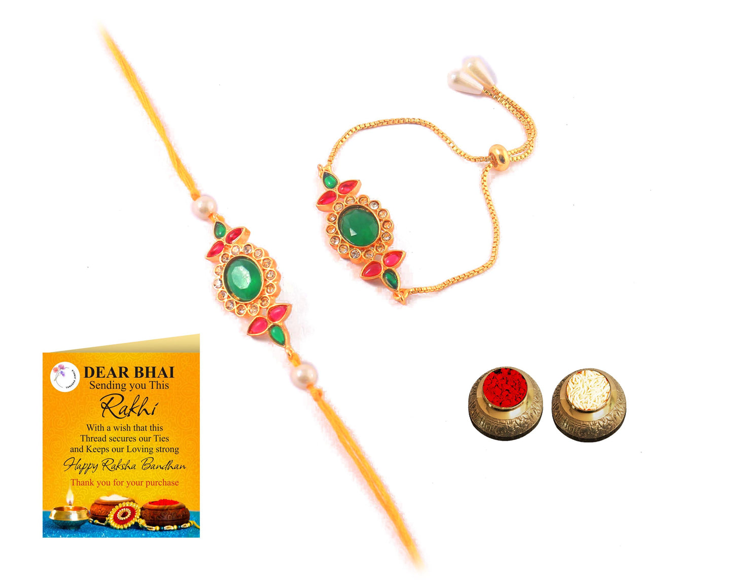 Tanusha Jewels Bhaiya Bhabhi Rakhi Set